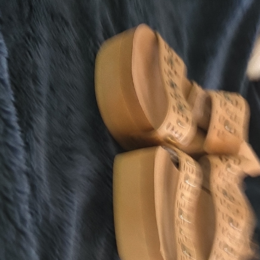 Earth Tan Sandals with Perforated Design and Ankle Strap - Picture 9 of 15